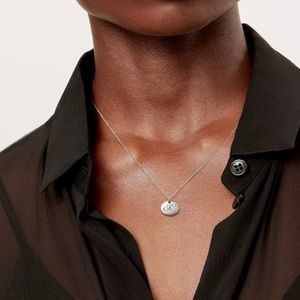 Tiffany & Co “K” Tiffany Notes Alphabet Disc Charm Pendent Necklace